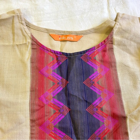 Beige & Pink Yoke Design Kurta with Palazzos & Dupatta for Women, Brand Indo Era - Picture 13 of 15